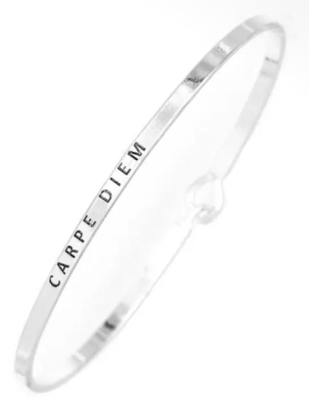 Sterling Silver "Carpe Diem" Bangle Bracelet